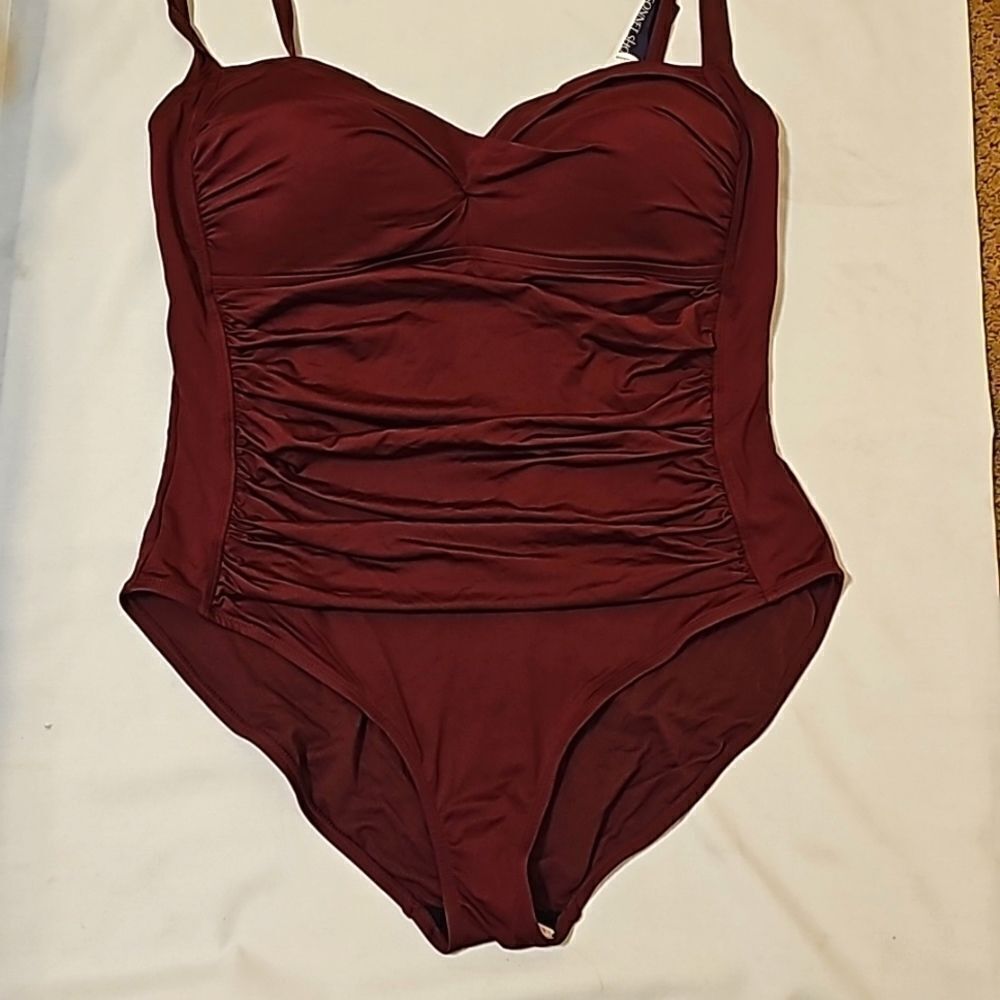 Sonnet Shores 1 pc.‎ Burgundy Swimsuit 22W